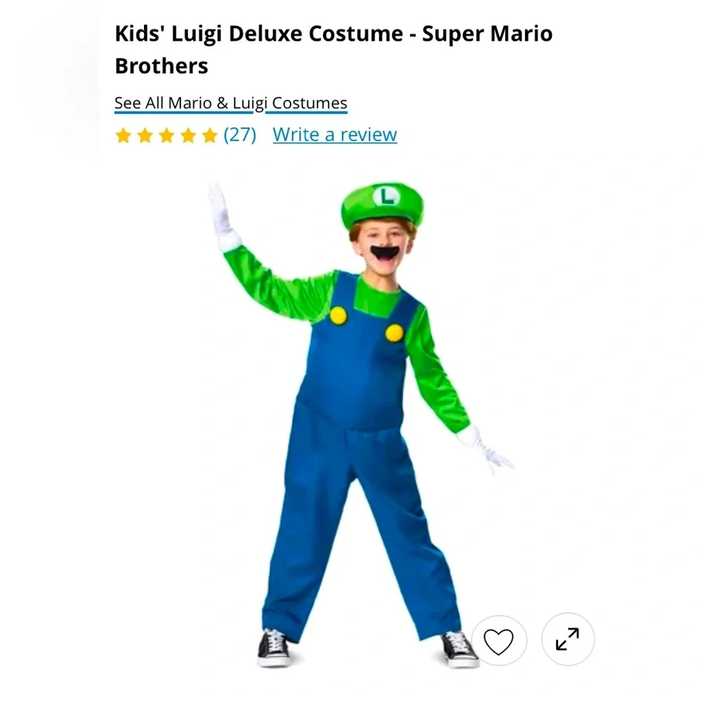COPY - ✨New✨ Size: Youth Medium | Size: 8 | Luigi costume